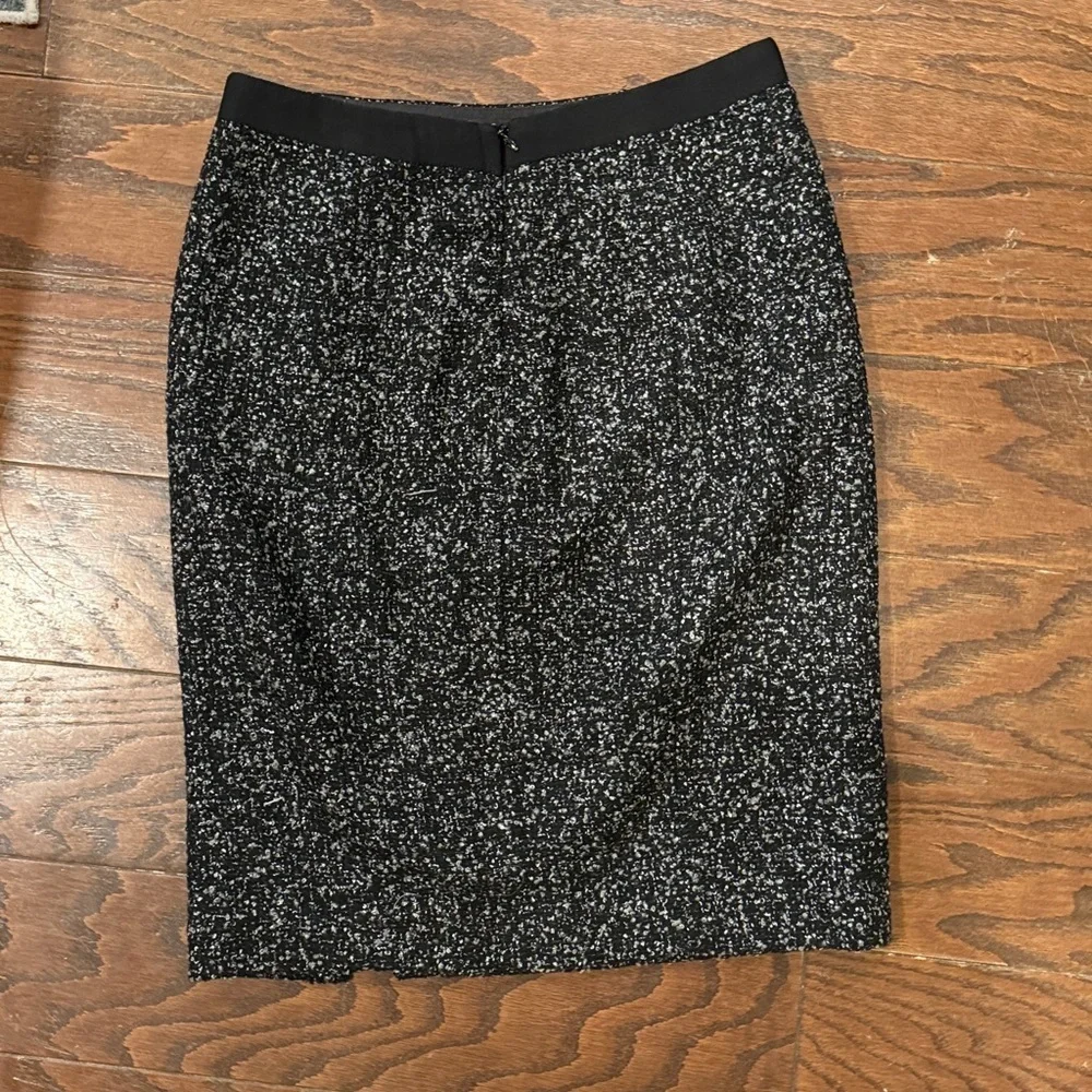 Rebecca Taylor black/grey wool blend pencil skirt, size 8